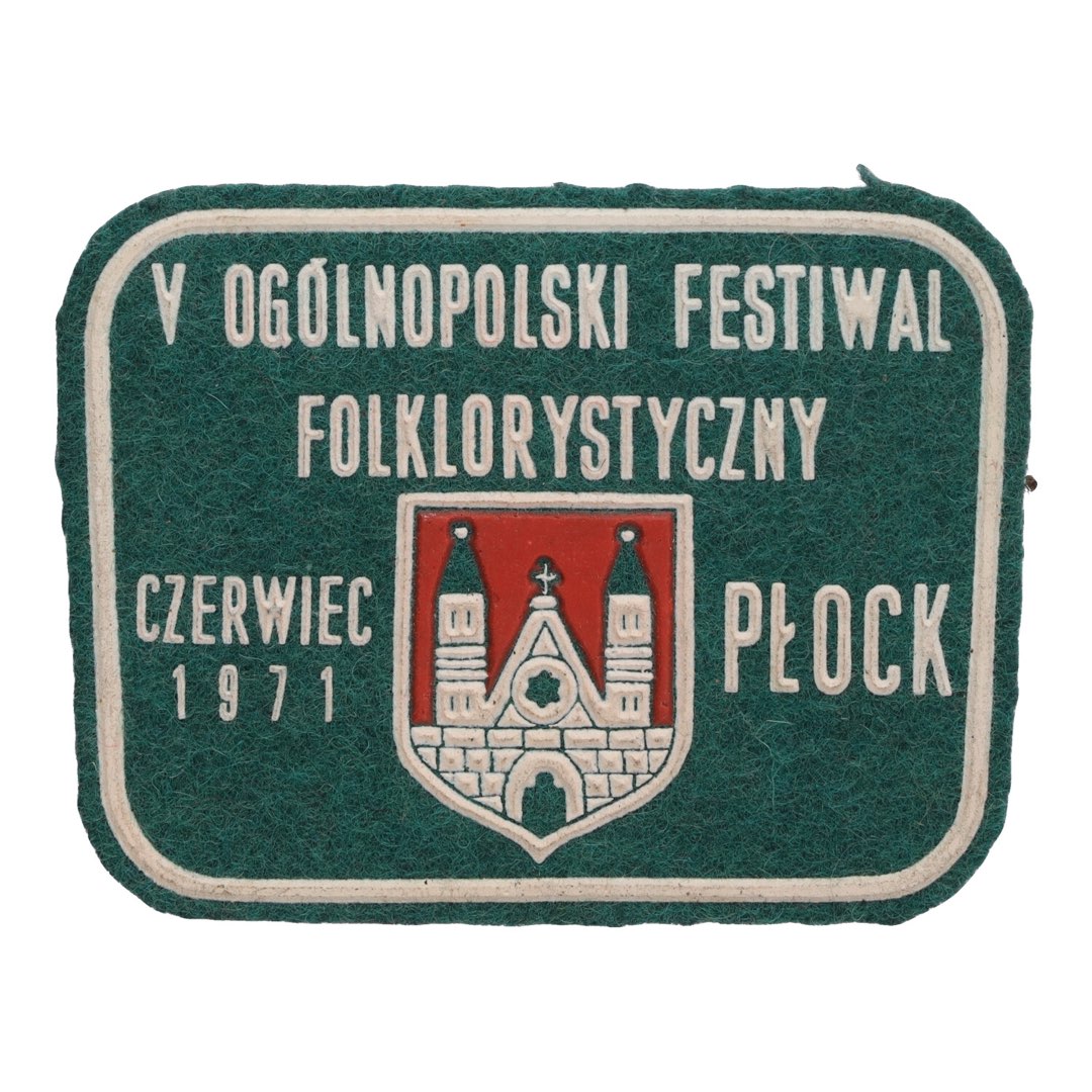 Pamiątkowa naszywka Festiwal Folklorystyczny Płock 1971 PRL zdjęcie 1