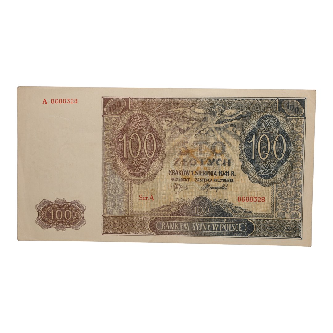 Pieniądz Papierowy 100 zł 1941 ror Generalna Gubernia zdjęcie 1