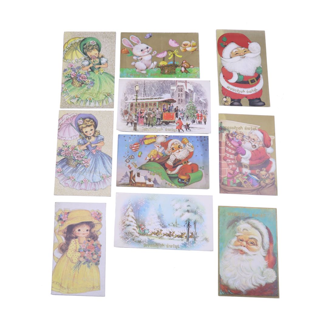 Pocztówki świąteczne Galgos PRL zdjęcie 1