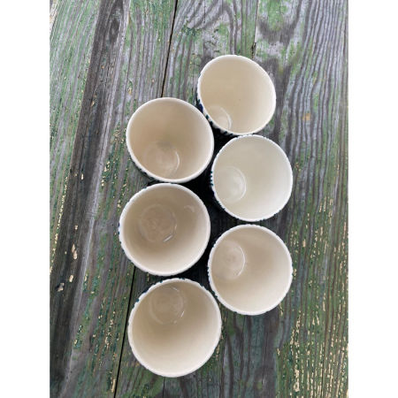 6 fajansowych kubków do wina z Włocławka z lat 60-tych zdjęcie 3