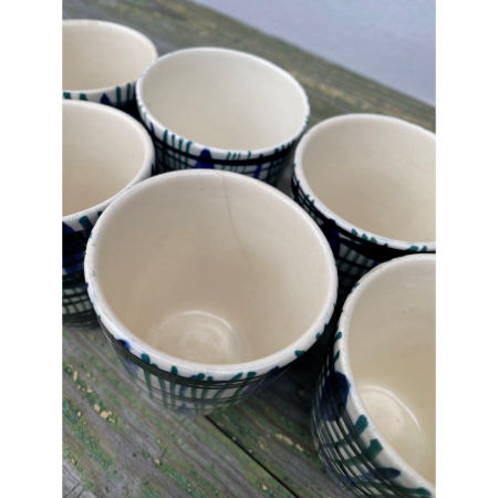 6 fajansowych kubków do wina z Włocławka z lat 60-tych zdjęcie 4