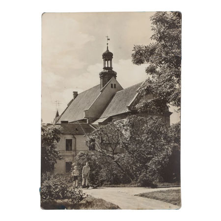 Pocztówka z Płocka z widokiem na barokowy kościół Dominikanów zdjęcie 1