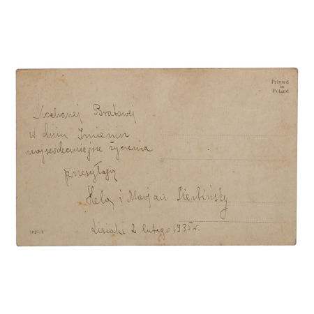 Zabytkowa pocztówka imieninowa z 1935 roku zdjęcie 2