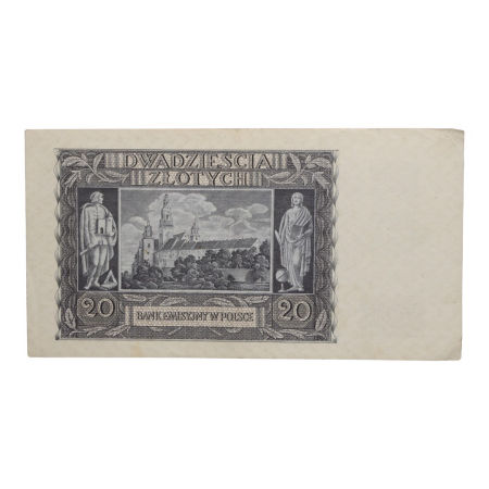 Pieniądz Papierowy 20 zł 1940 rok Generalna Gubernia zdjęcie 2