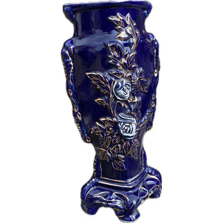 Kobaltowy WAZON ceramiczny PRL