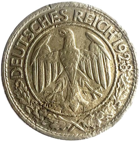 Niemcy, Republika Weimarska, 50 fenigów 1928 D