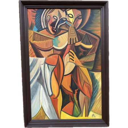 Obraz olejny na płótnie – kompozycja w stylu kubistycznym