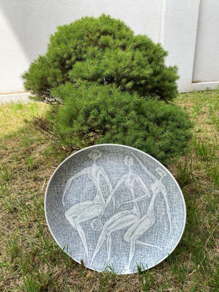 Patera dekoracyjna Koszykarki St. Domagała porcelana Wałbrzych New Look zdjęcie 2