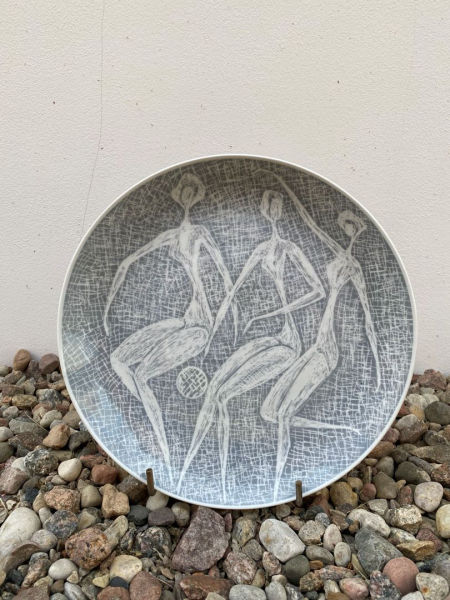 Patera dekoracyjna Koszykarki St. Domagała porcelana Wałbrzych New Look zdjęcie 4