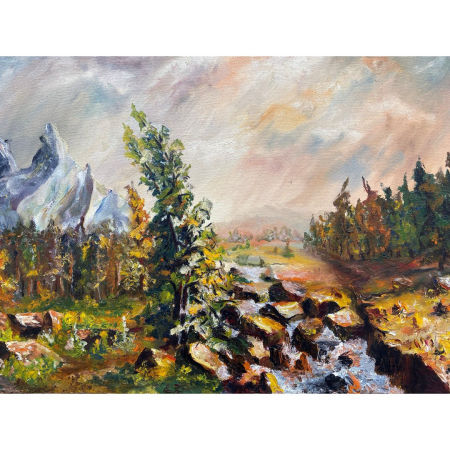 Pejzaż „Strumień w górach” Jerzy Taranowski Ciechocinek