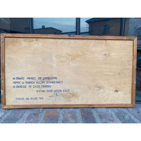 Płaskorzeźba panorama Torunia Jednostka Wojskowa Rękodzieło zdjęcie 3