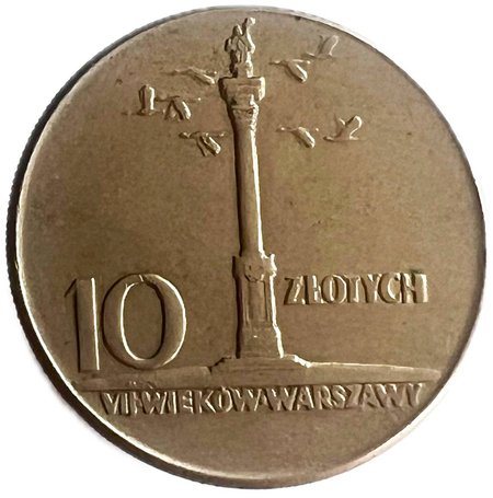 PRL 10 złotych Kolumna Zygmunta 1965, st. I-