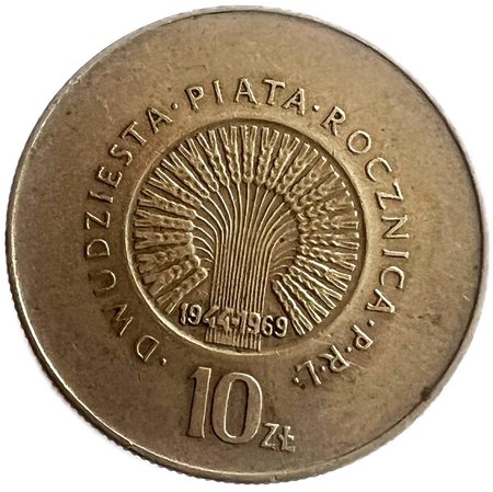 PRL 10 złotych XXV Rocznica PRL 1969