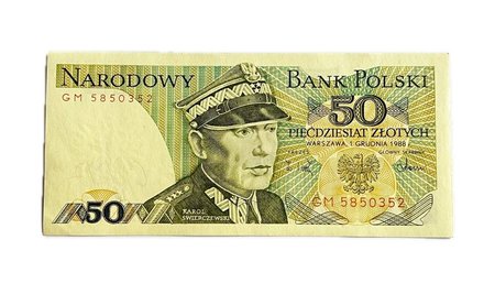 PRL 50 złotych 1988 seria GM, st. UNC