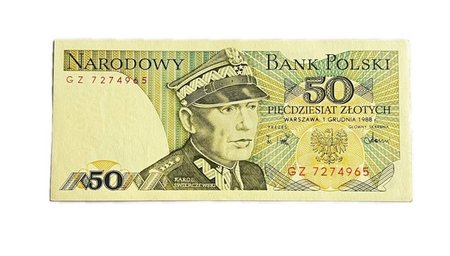 PRL 50 złotych 1988 seria GZ, st. UNC