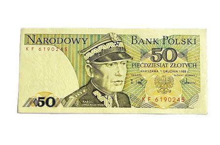 PRL 50 złotych 1988 seria KF, st. UNC