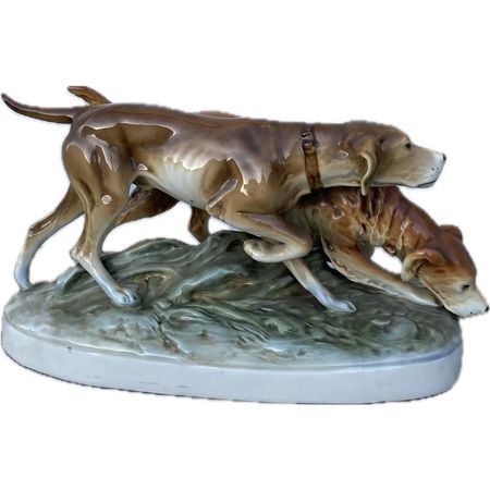 Psy myśliwskie porcelana Royal Dux Czechosłowacja