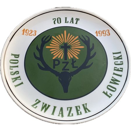 Talerz okolicznościowy 70 lat Polski Związek Łowiecki Porcelana Karolina Jaworzyna Śląska