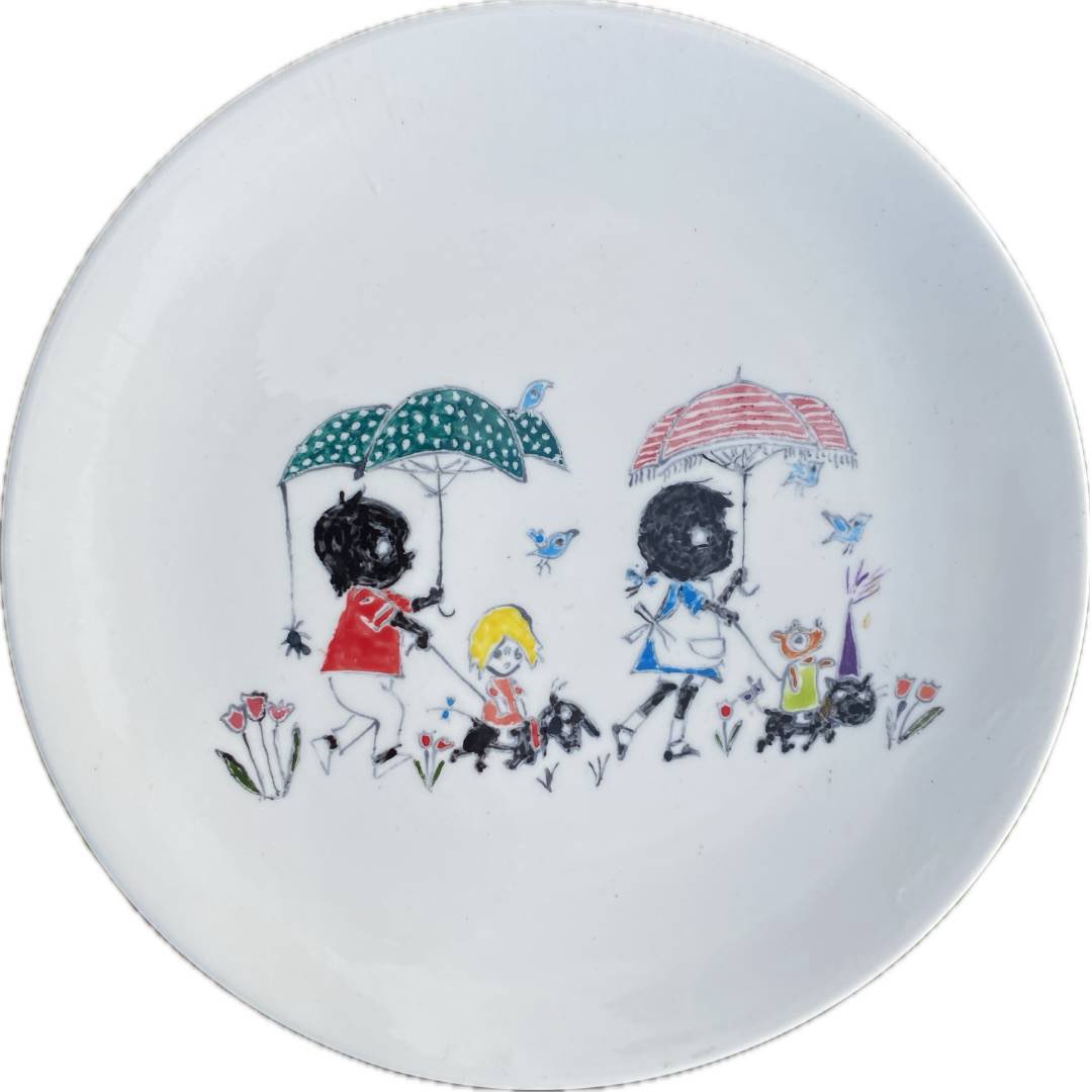 Porcelanowy talerz ręcznie malowany