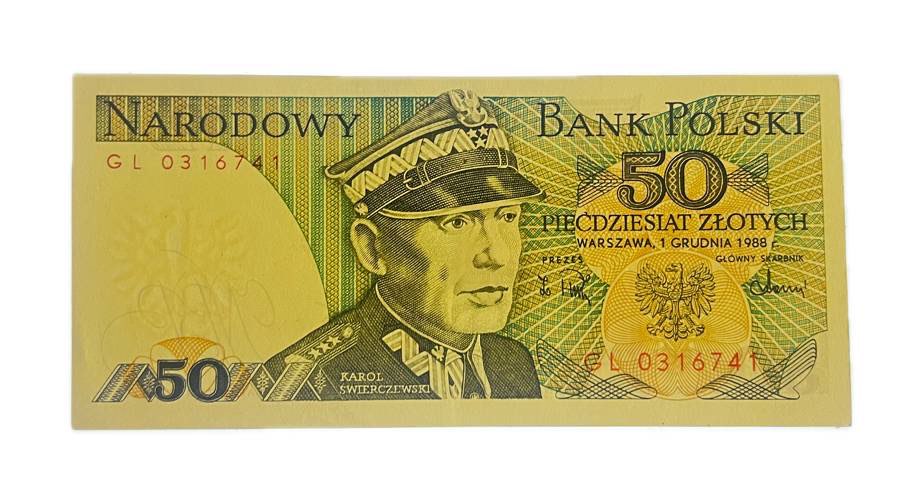 PRL 50 złotych 1988 seria GL, st. UNC