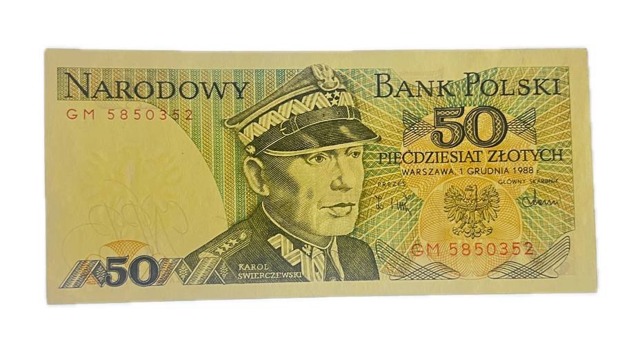PRL 50 złotych 1988 seria GM, st. UNC