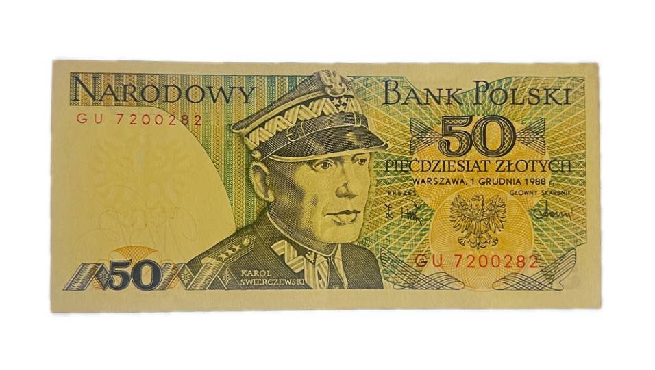 PRL 50 złotych 1988 seria GU, st. UNC