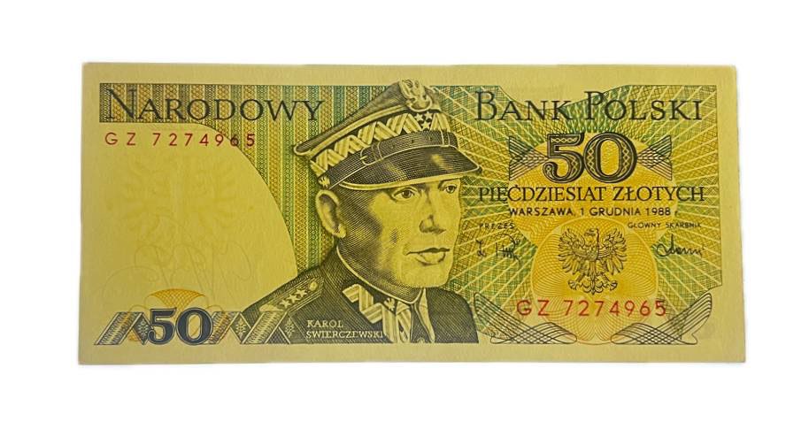 PRL 50 złotych 1988 seria GZ, st. UNC