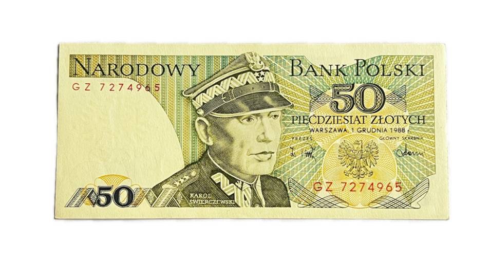 PRL 50 złotych 1988 seria GZ, st. UNC