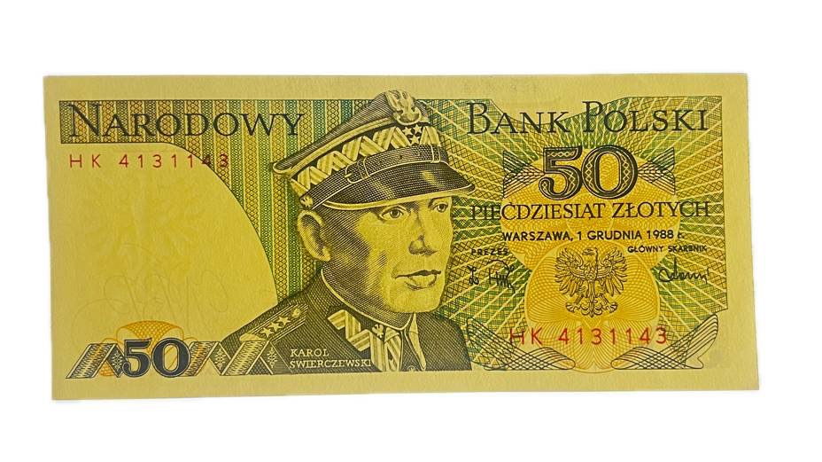 PRL 50 złotych 1988 seria HK, st. UNC