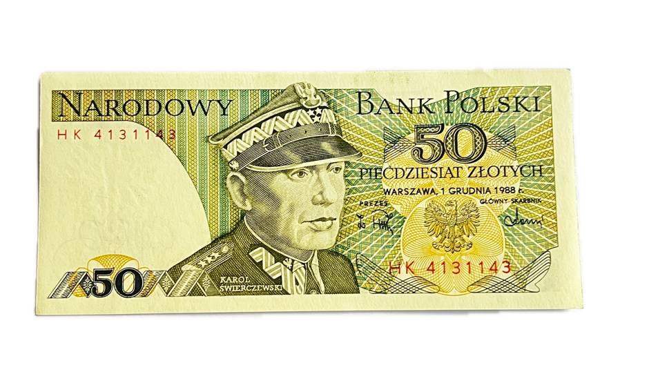 PRL 50 złotych 1988 seria HK, st. UNC