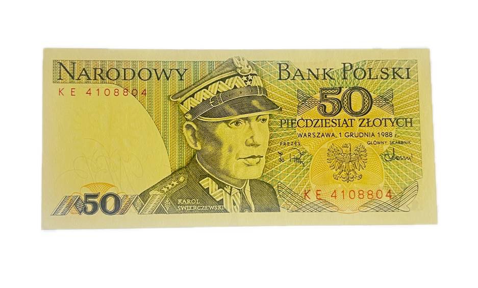 PRL 50 złotych 1988 seria KE st. UNC