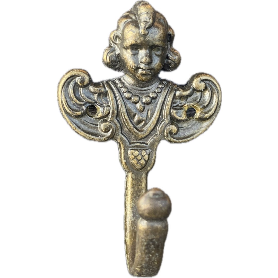 Stary wieszak z mosiądzu Amor Putto zdjęcie 1